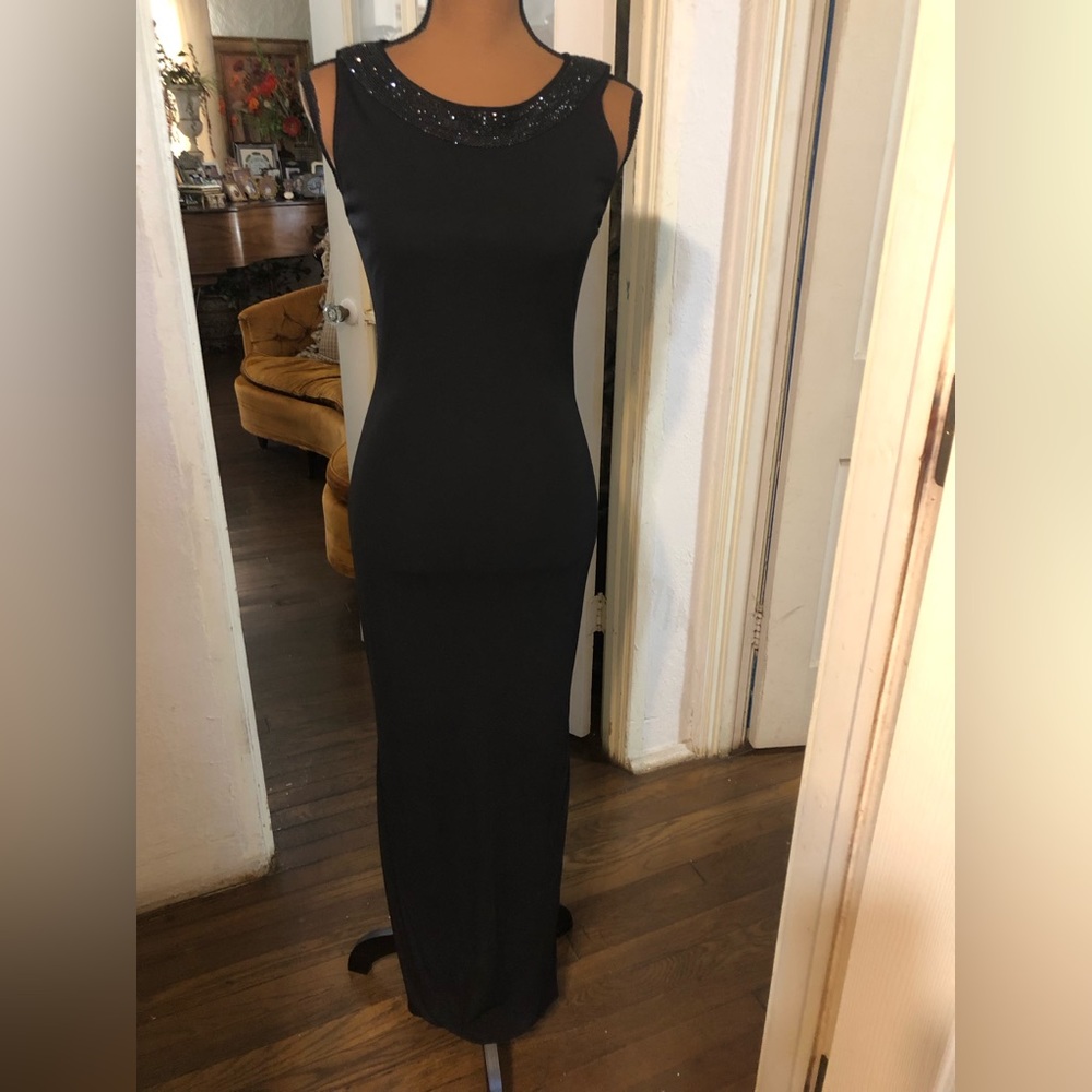 Long black evening dress Saks
